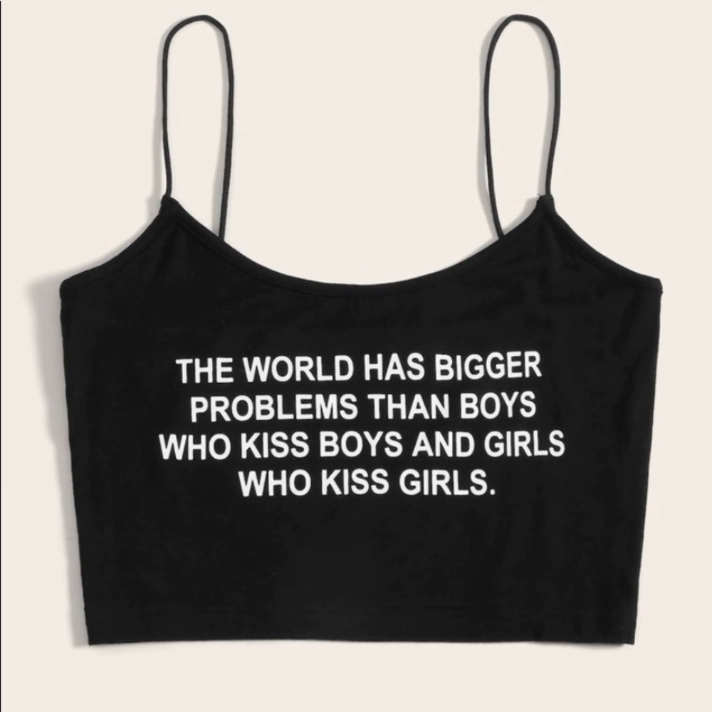 Graphic black tank top